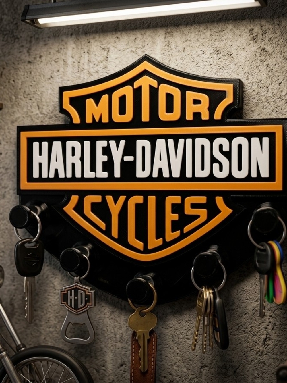 Harley-Davidson Key Hanger Holder, Garage, Wall Decor, Organizer, Motorcycle